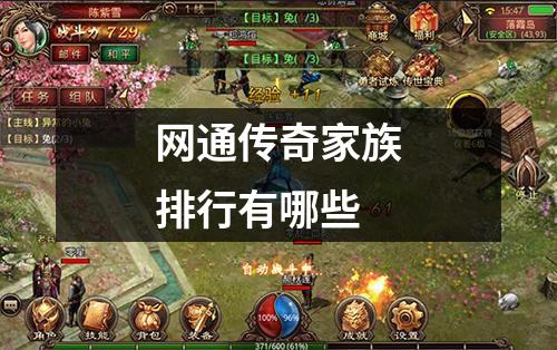 网通传奇家族排行有哪些